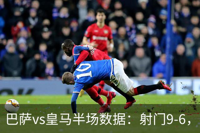 巴萨vs皇马半场数据：射门9-6，射正4-2，得分机会1-3